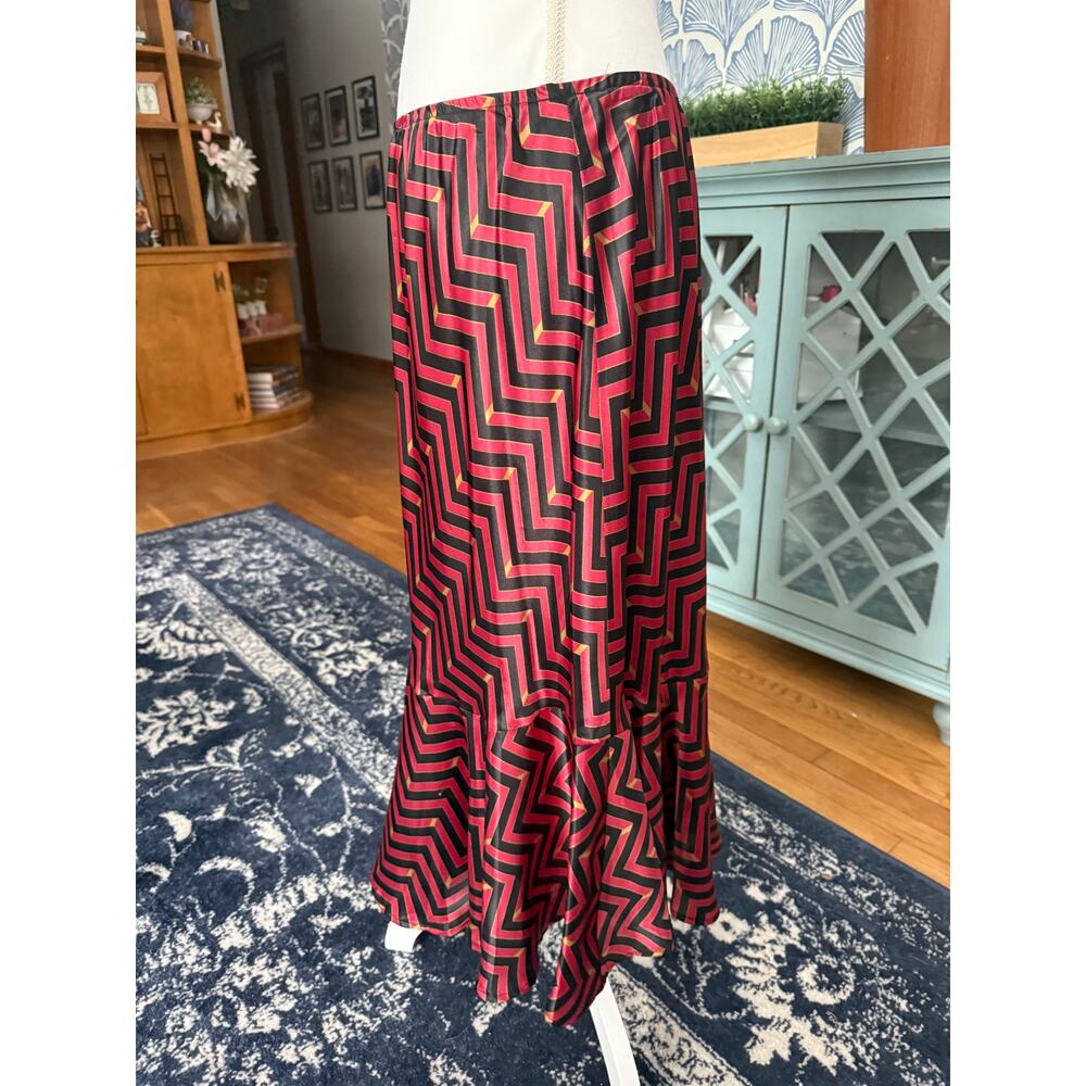 Robbie Bee Red Geometric Shape Polyester Long Skirt - Picture 3 of 5